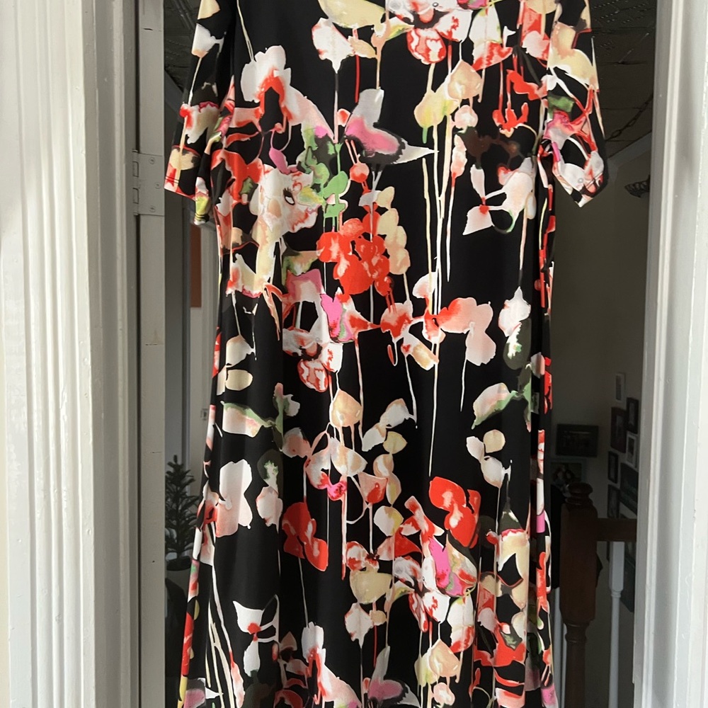 Floral Black Dress